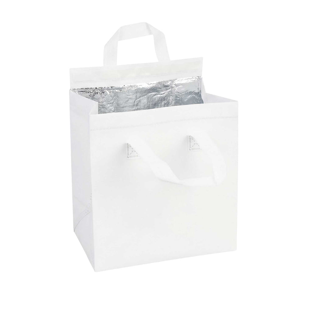 Bag Tek White Insulated Take Out Bag - Tamper-Evident - 9 1/2" x 6" x 10 1/4" - 25 count box