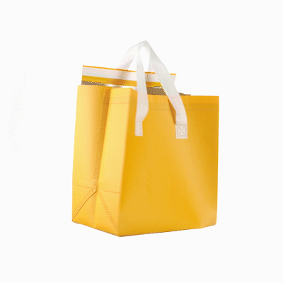 Bag Tek Yellow Insulated Take Out Bag - Tamper-Evident - 9 1/2" x 6" x 10 1/4" - 25 count box