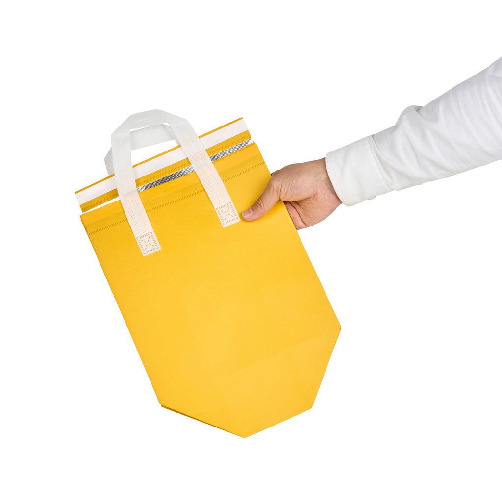 Bag Tek Yellow Insulated Take Out Bag - Tamper-Evident - 9 1/2" x 6" x 10 1/4" - 100 count box