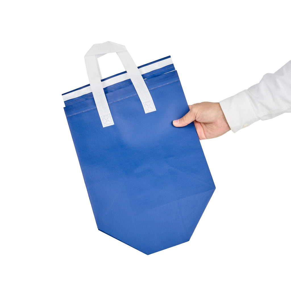 Bag Tek Blue Insulated Take Out Bag - Tamper-Evident - 10 1/4" x 6 3/4" x 11" - 100 count box
