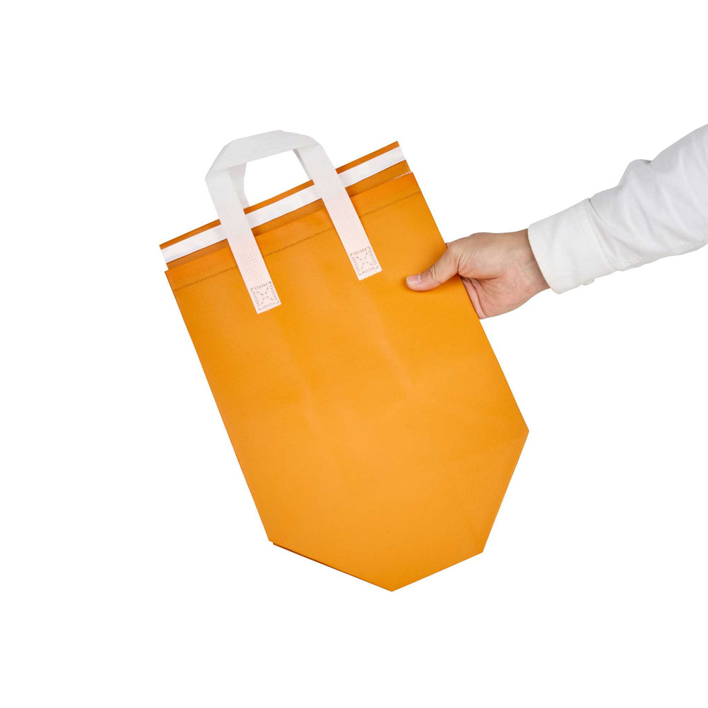 Bag Tek Orange Insulated Take Out Bag - Tamper-Evident - 10 1/4" x 6 3/4" x 11" - 25 count box