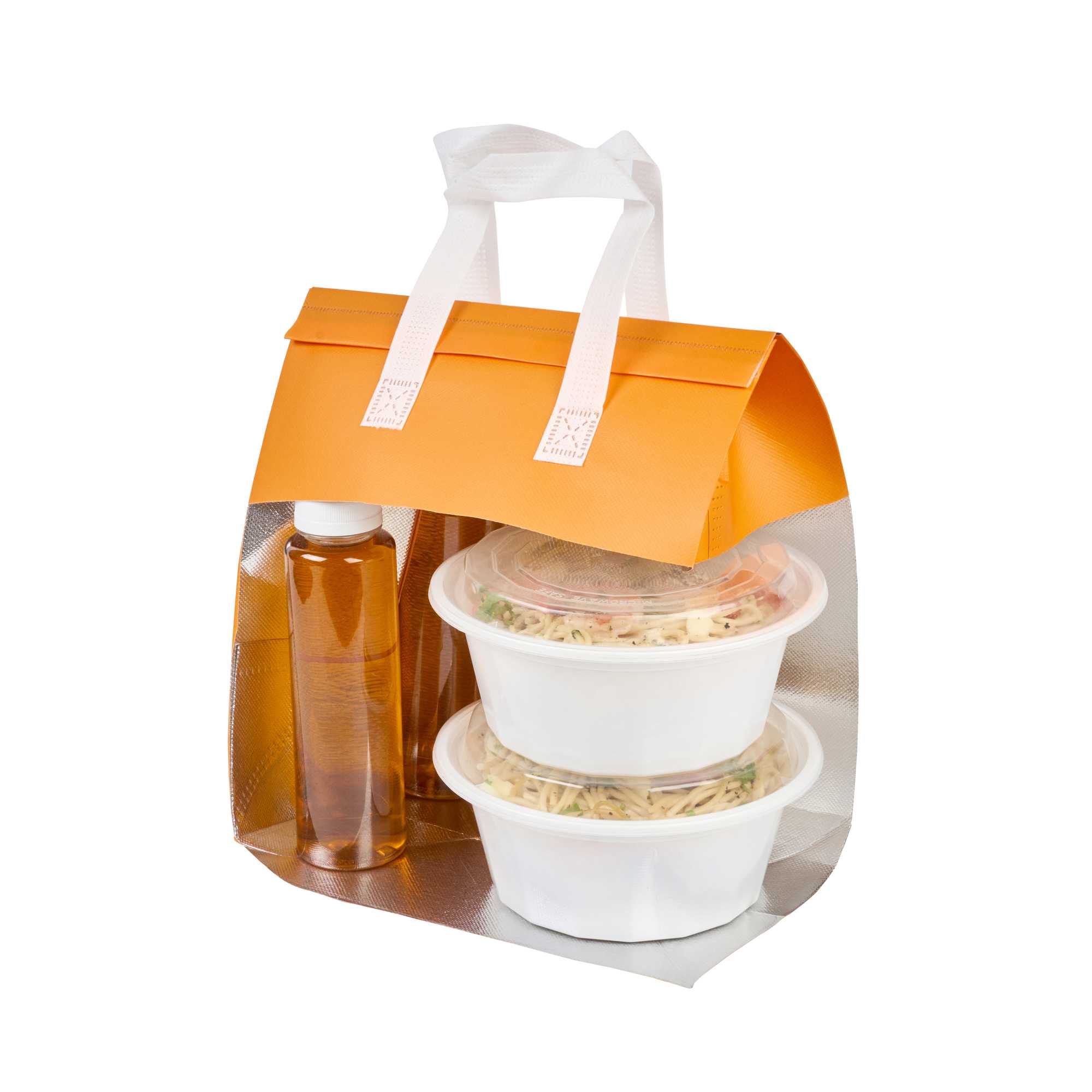 Bag Tek Orange Insulated Take Out Bag - Tamper-Evident - 10 1/4" x 6 3/4" x 11" - 25 count box