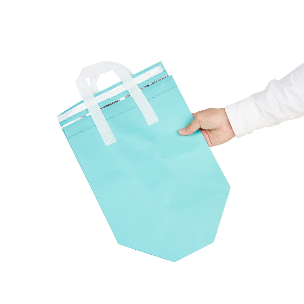 Bag Tek Teal Insulated Take Out Bag - Tamper-Evident - 10 1/4" x 6 3/4" x 11" - 100 count box