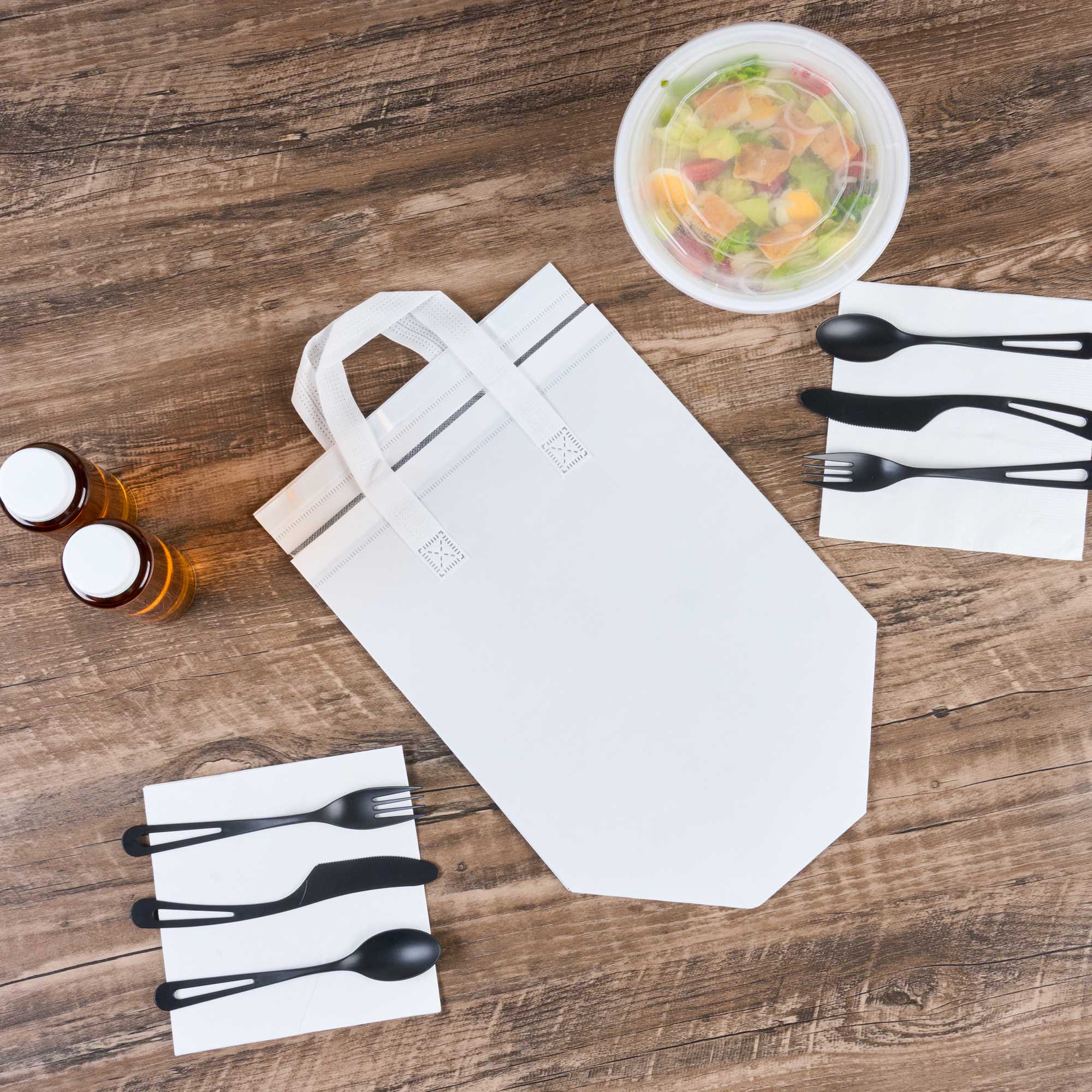 Bag Tek White Insulated Take Out Bag - Tamper-Evident - 10 1/4" x 6 3/4" x 11" - 25 count box