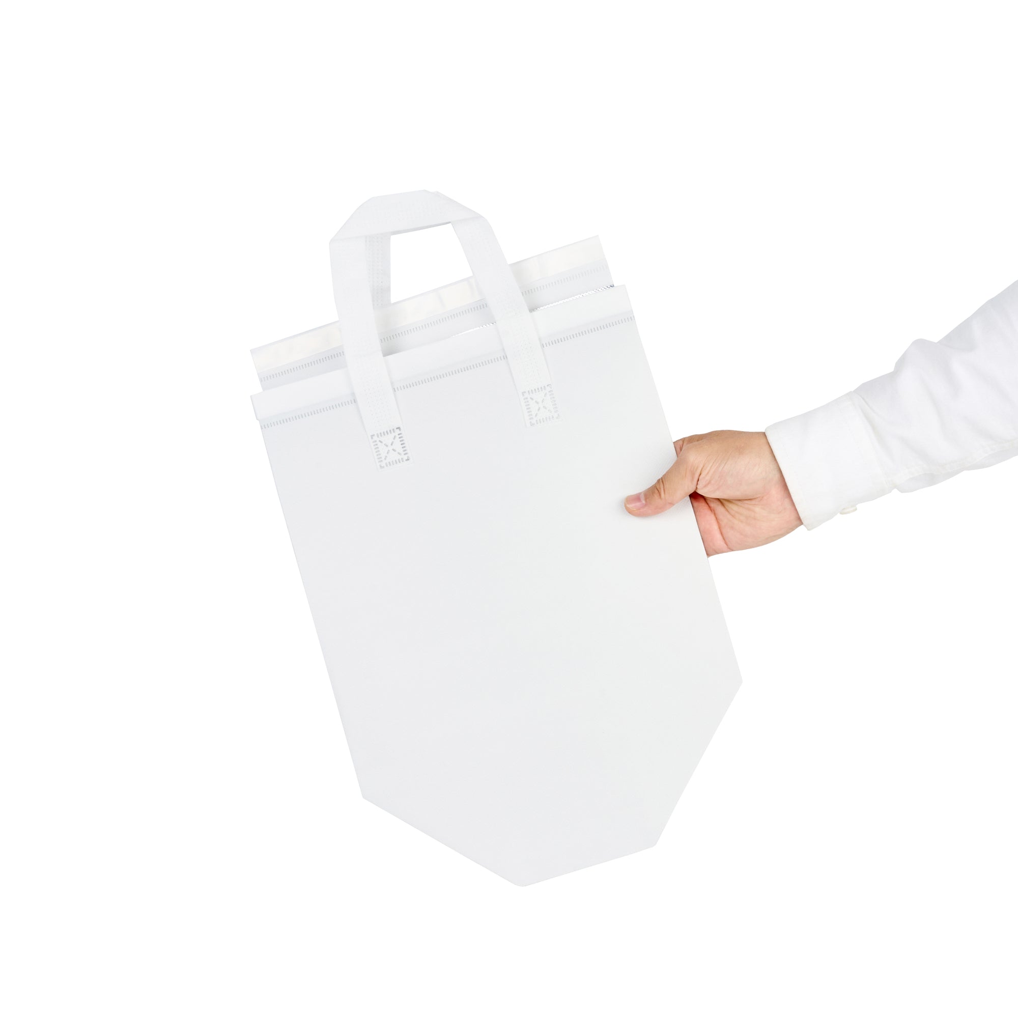 Bag Tek White Insulated Take Out Bag - Tamper-Evident - 10 1/4" x 6 3/4" x 11" - 100 count box
