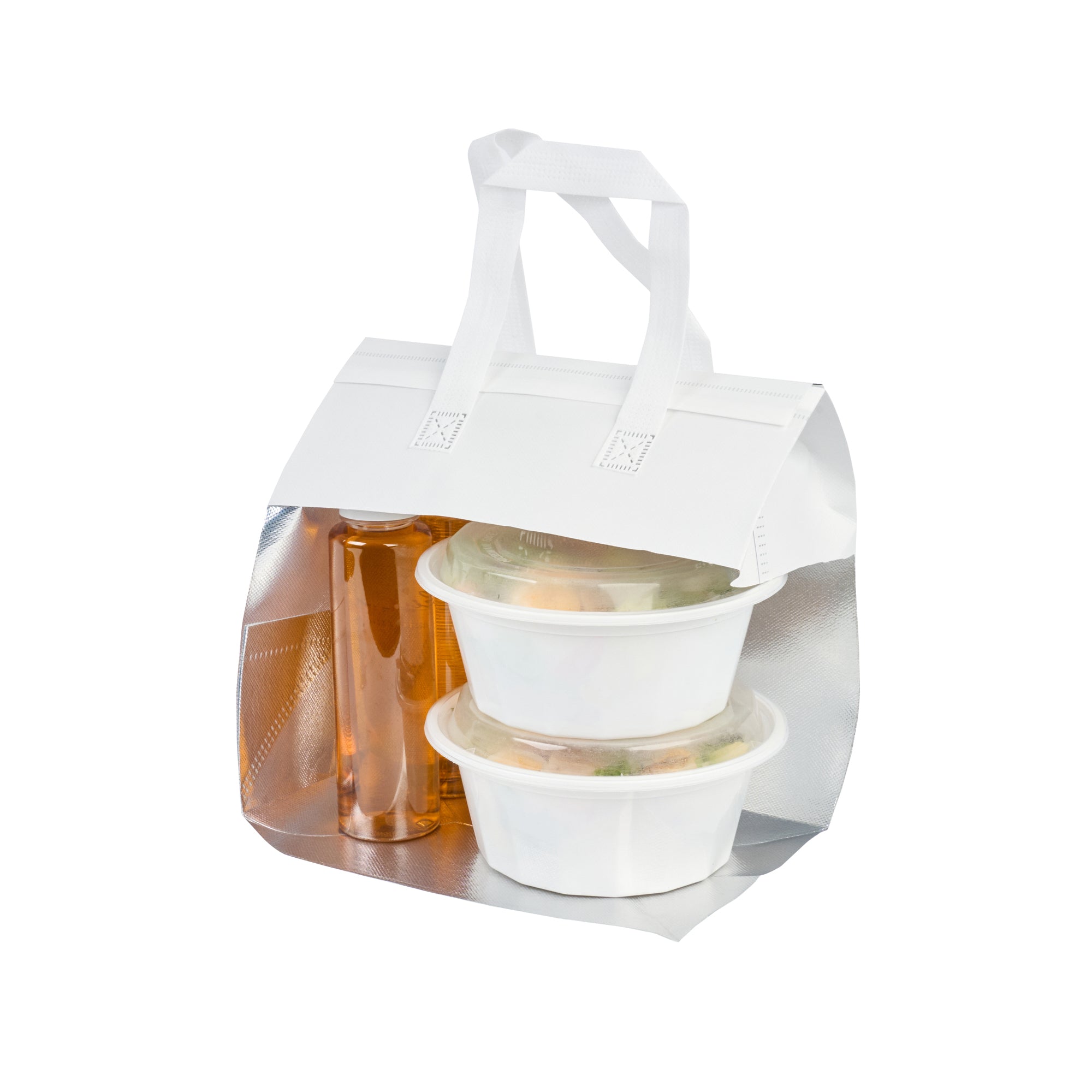 Bag Tek White Insulated Take Out Bag - Tamper-Evident - 10 1/4" x 6 3/4" x 11" - 100 count box