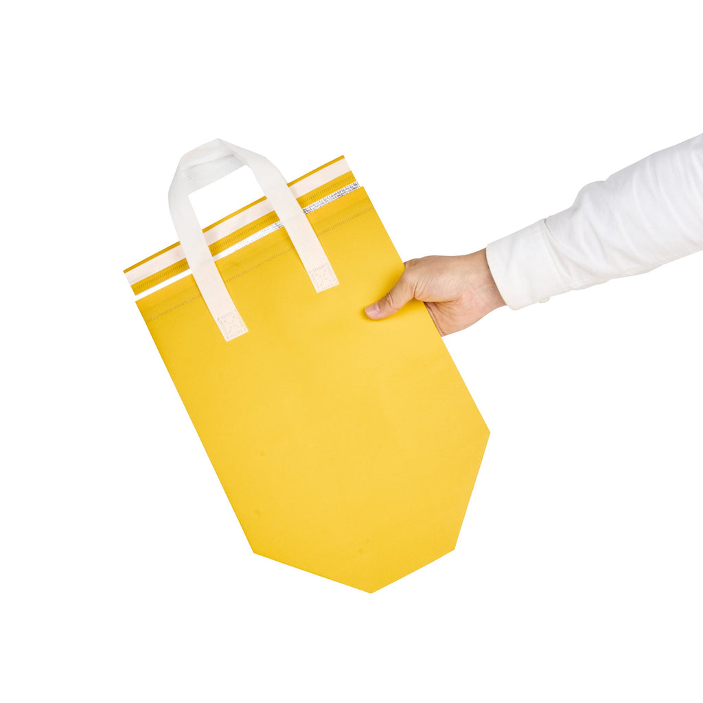 Bag Tek Yellow Insulated Take Out Bag - Tamper-Evident - 10 1/4" x 6 3/4" x 11" - 100 count box