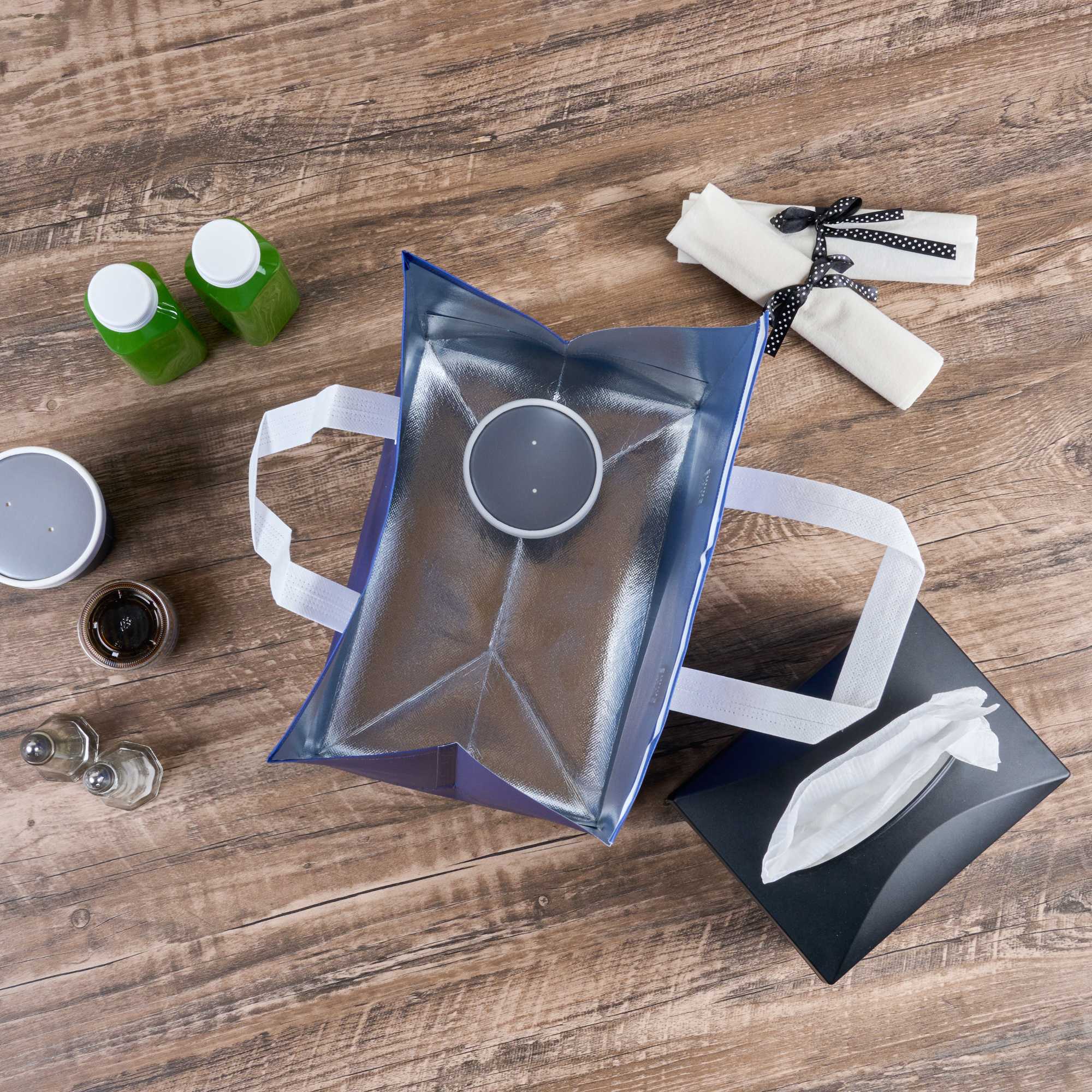 Bag Tek Blue Insulated Take Out Bag - Tamper-Evident - 11 3/4" x 7 3/4" x 12 1/2" - 25 count box