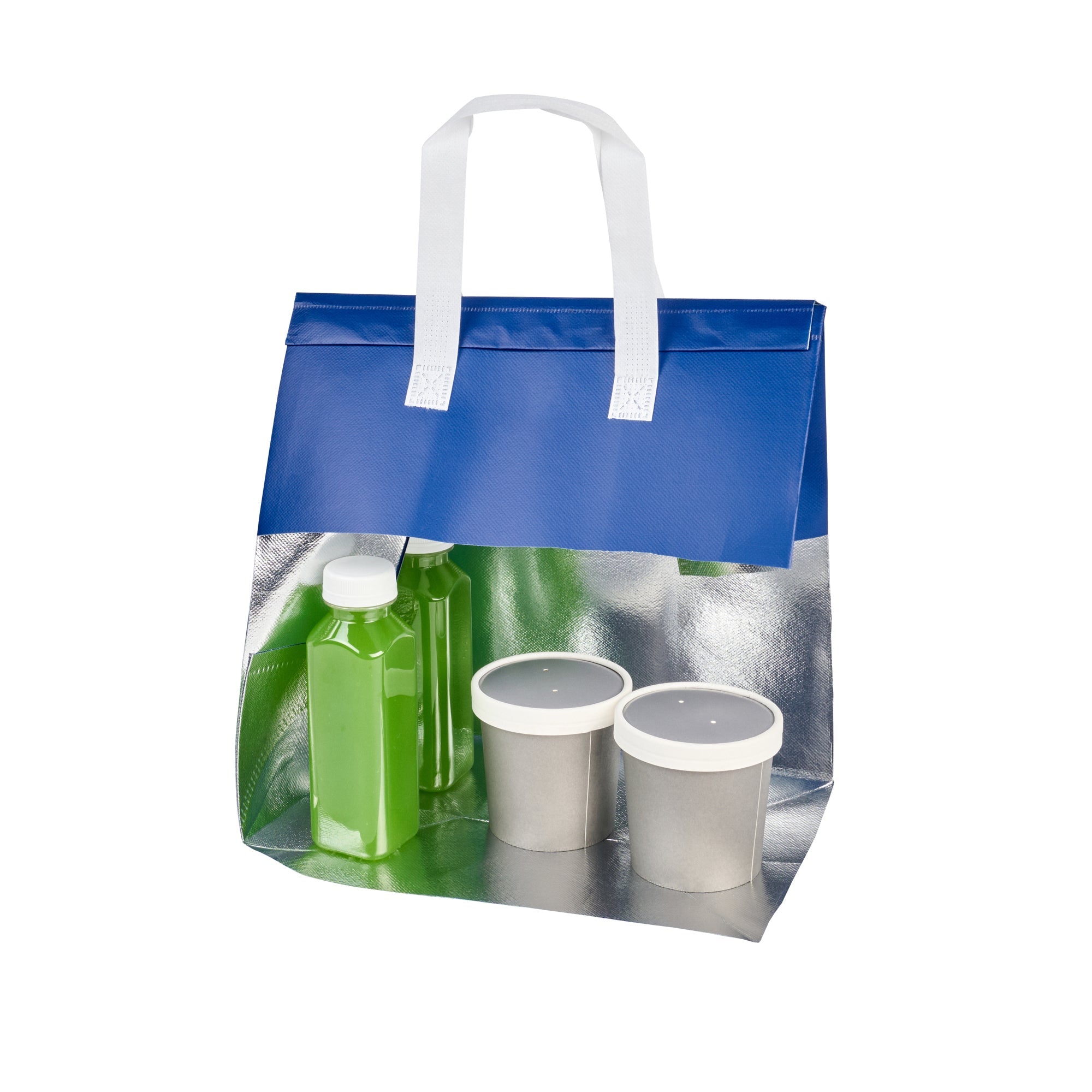 Bag Tek Blue Insulated Take Out Bag - Tamper-Evident - 11 3/4" x 7 3/4" x 12 1/2" - 100 count box