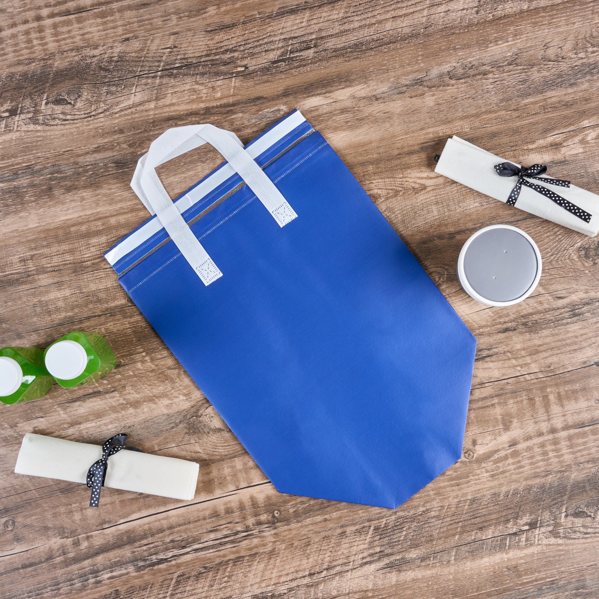 Bag Tek Blue Insulated Take Out Bag - Tamper-Evident - 11 3/4" x 7 3/4" x 12 1/2" - 100 count box
