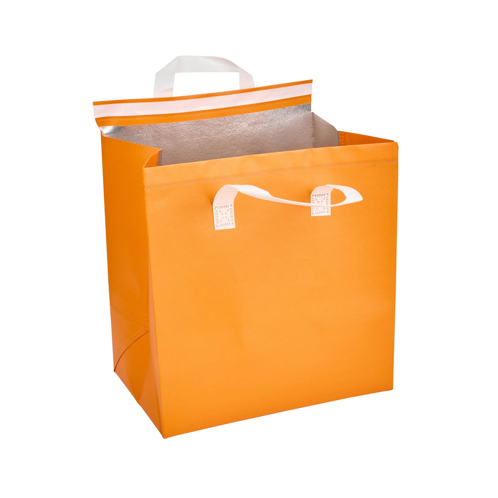 Bag Tek Orange Insulated Take Out Bag - Tamper-Evident - 11 3/4" x 7 3/4" x 12 1/2" - 100 count box