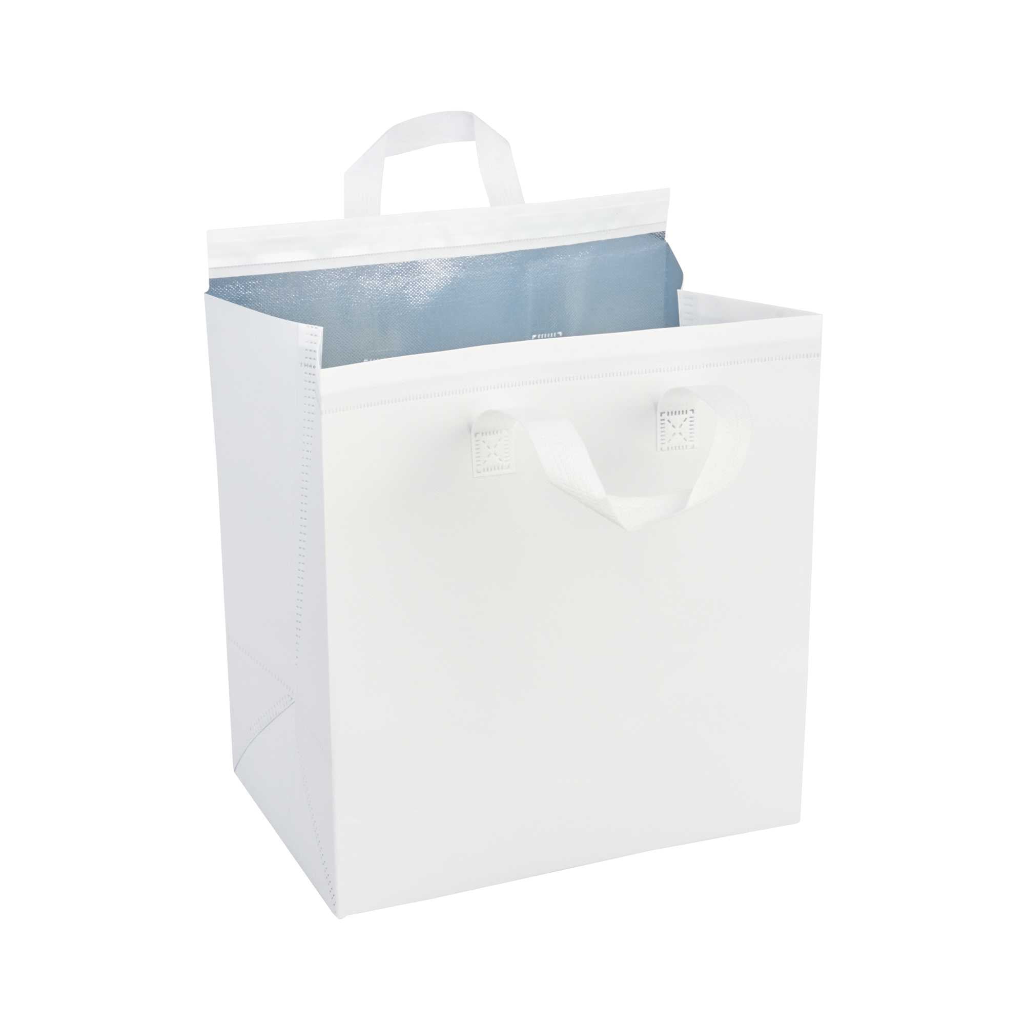 Bag Tek White Insulated Take Out Bag - Tamper-Evident - 11 3/4" x 7 3/4" x 12 1/2" - 25 count box