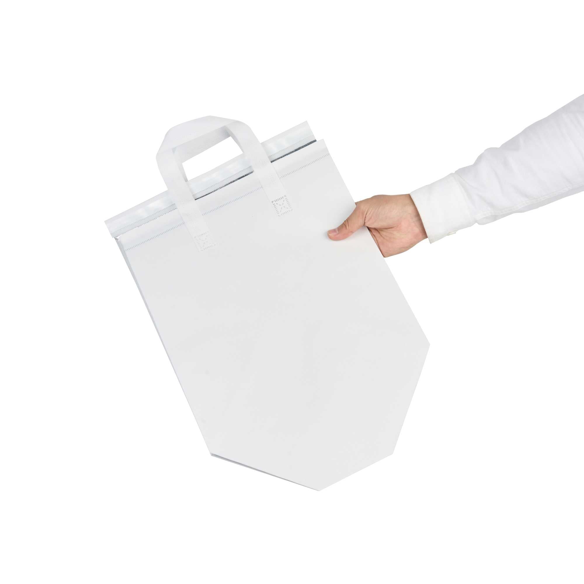 Bag Tek White Insulated Take Out Bag - Tamper-Evident - 11 3/4" x 7 3/4" x 12 1/2" - 25 count box