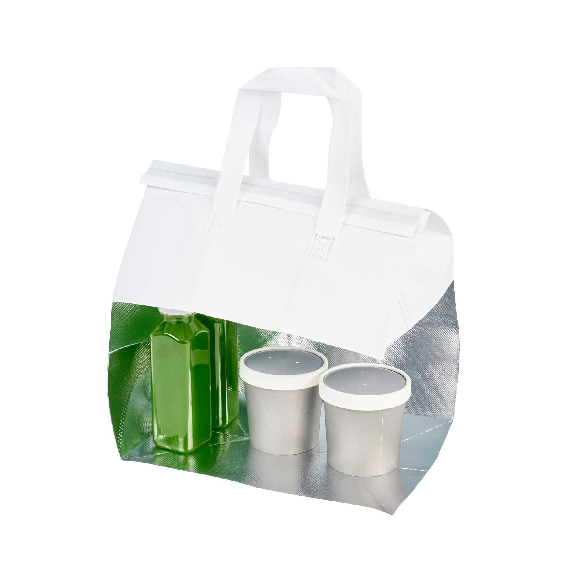 Bag Tek White Insulated Take Out Bag - Tamper-Evident - 11 3/4" x 7 3/4" x 12 1/2" - 25 count box