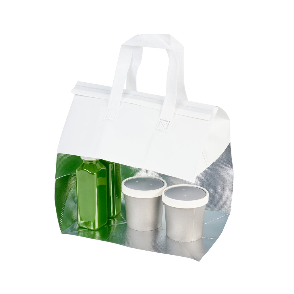 Bag Tek White Insulated Take Out Bag - Tamper-Evident - 11 3/4" x 7 3/4" x 12 1/2" - 100 count box