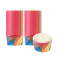 Panificio 53 oz Paper Angel Food Tube Pan - Colorful Abstract Waves, Greaseproof - 5 3/4" x 5 3/4" x 3 3/4" - 400 count box