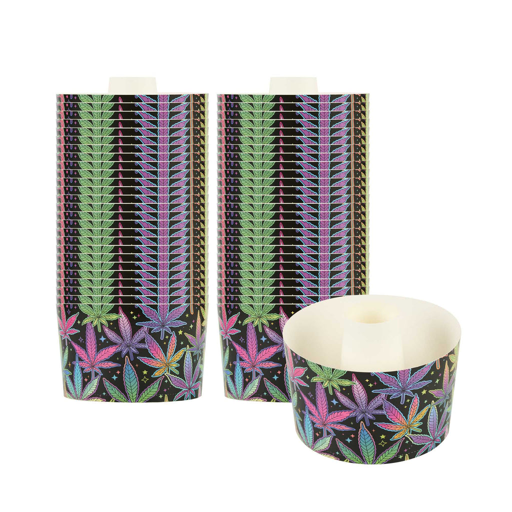 Panificio 53 oz Paper Angel Food Tube Pan - Trippy Leaf Print, Greaseproof - 5 3/4" x 5 3/4" x 3 3/4" - 100 count box