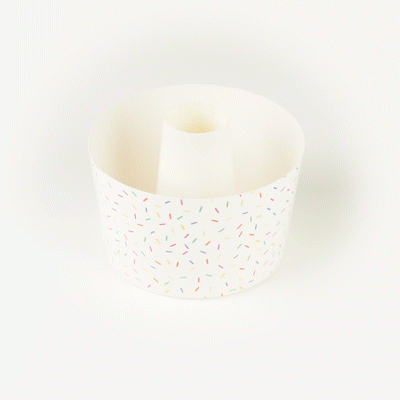 Panificio 53 oz Paper Angel Food Tube Pan - Colorful Confetti, Greaseproof - 5 3/4" x 5 3/4" x 3 3/4" - 400 count box