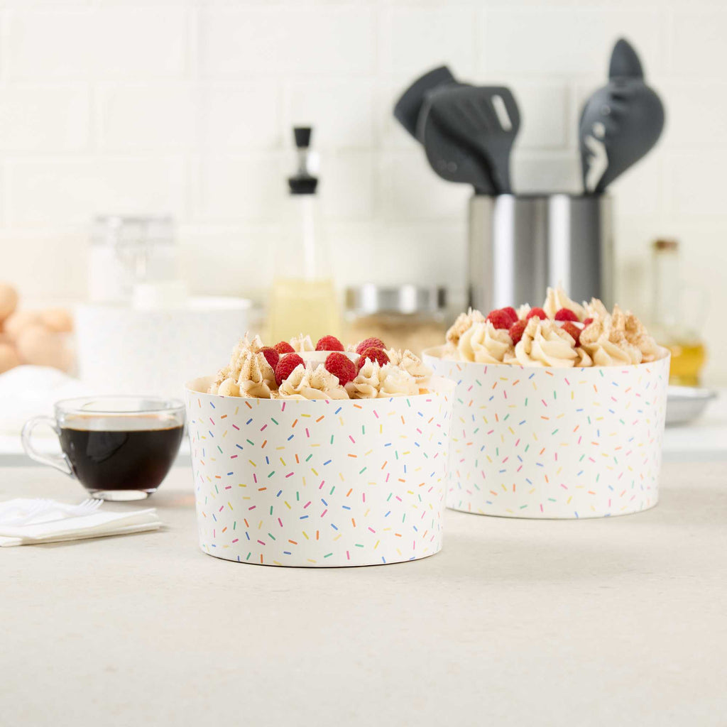 Panificio 53 oz Paper Angel Food Tube Pan - Colorful Confetti, Greaseproof - 5 3/4" x 5 3/4" x 3 3/4" - 400 count box