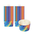 Panificio 38 oz Paper Angel Food Tube Pan - Colorful Abstract Waves, Greaseproof - 5" x 5" x 3 3/4" - 100 count box
