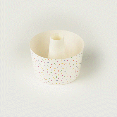 Panificio 38 oz Paper Angel Food Tube Pan - Colorful Confetti, Greaseproof - 5" x 5" x 3 3/4" - 100 count box