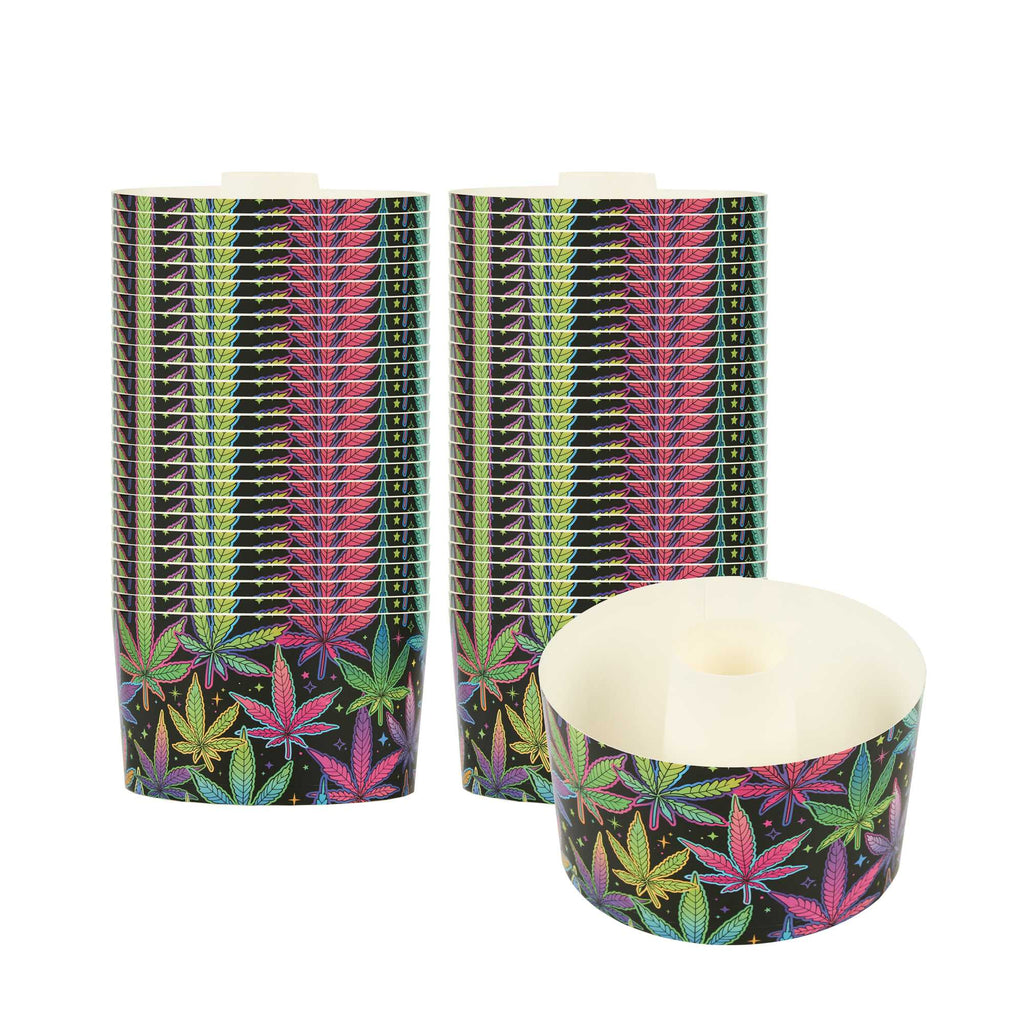 Panificio 22 oz Paper Angel Food Tube Pan - Trippy Leaf Print, Greaseproof - 4 1/2" x 4 1/2" x 2 3/4" - 900 count box