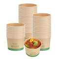 Sustain 8 oz Round Kraft Paper Soup Container - Compostable - 3 1/2" x 3 1/2" x 2 1/2" - 25 count box
