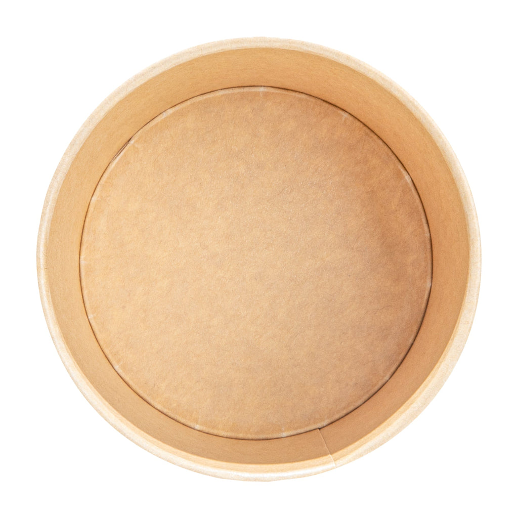 Sustain 8 oz Round Kraft Paper Soup Container - Compostable - 3 1/2" x 3 1/2" x 2 1/2" - 25 count box