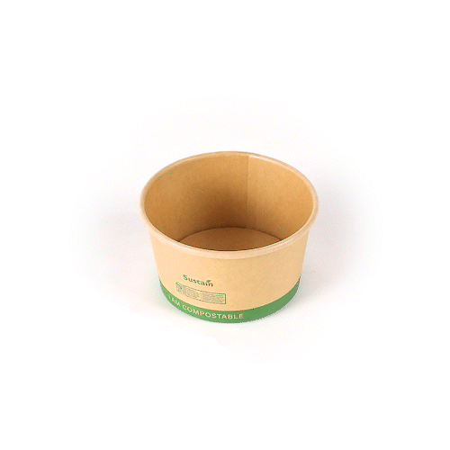 Sustain 12 oz Round Kraft Paper Soup Container - Compostable - 4 1/2" x 4 1/2" x 2 1/2" - 25 count box