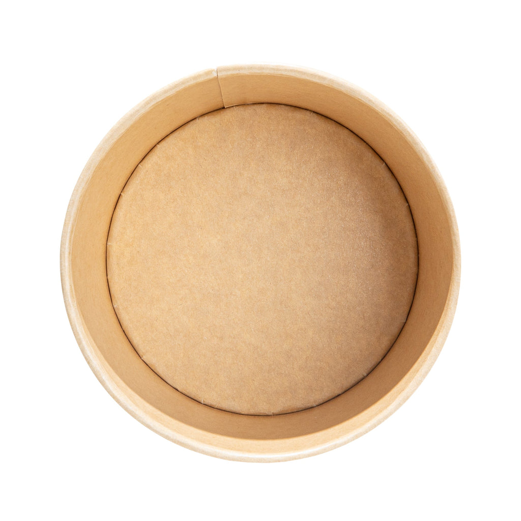 Sustain 12 oz Round Kraft Paper Soup Container - Compostable - 4 1/2" x 4 1/2" x 2 1/2" - 200 count box