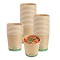 Sustain 24 oz Round Kraft Paper Soup Container - Compostable - 4 1/2" x 4 1/2" x 4 1/2" - 200 count box