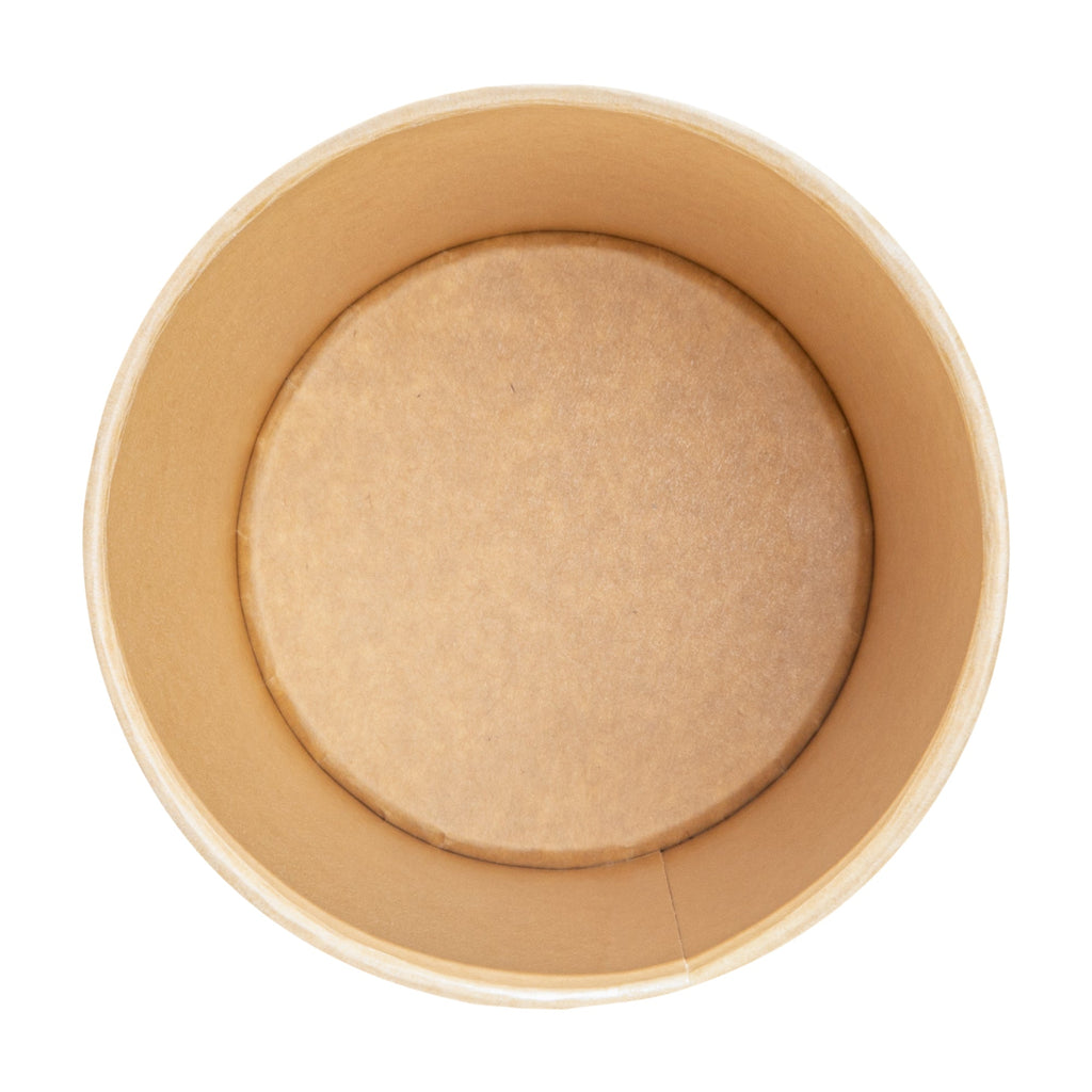 Sustain 24 oz Round Kraft Paper Soup Container - Compostable - 4 1/2" x 4 1/2" x 4 1/2" - 200 count box