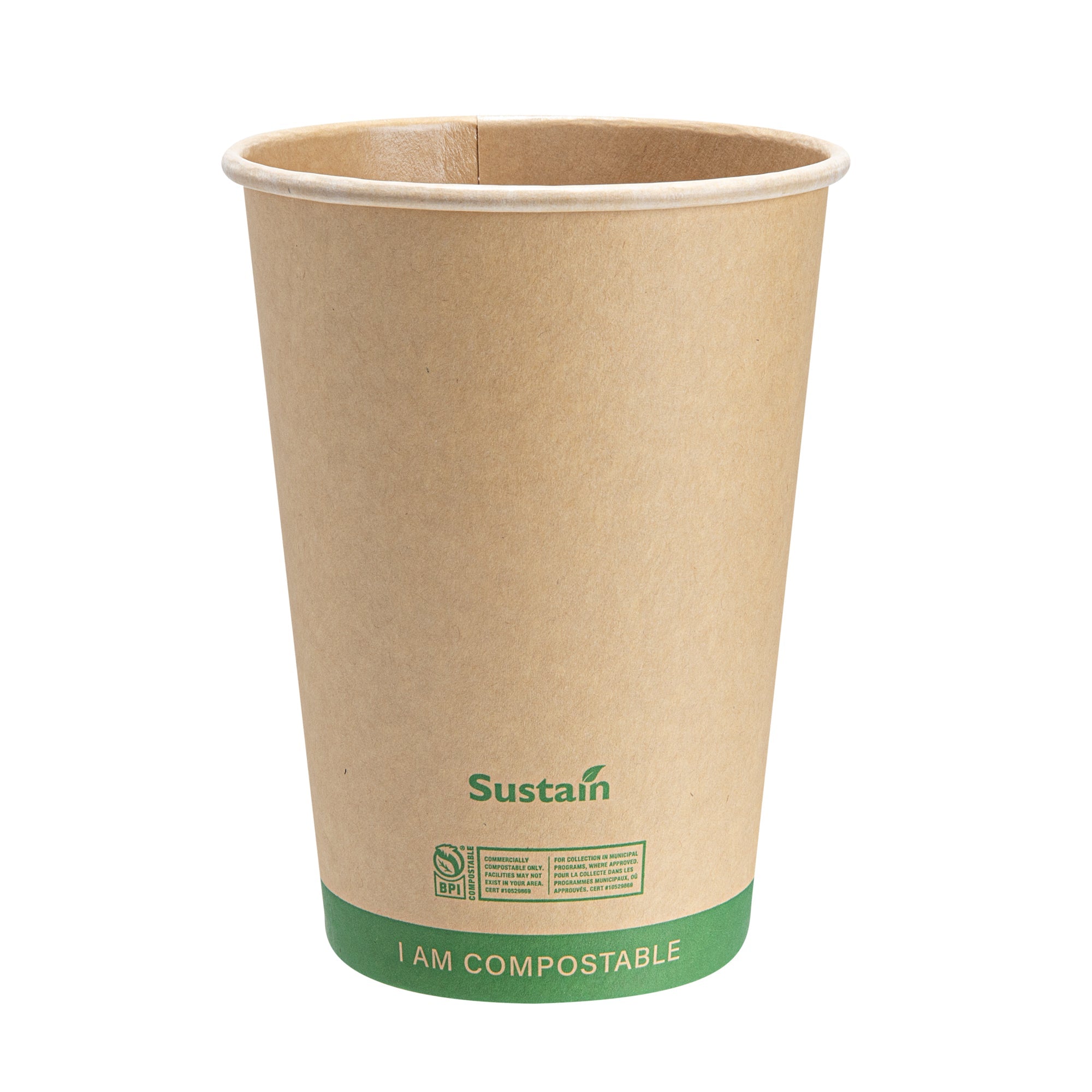 Sustain 32 oz Round Kraft Paper Soup Container - Compostable - 4 1/2" x 4 1/2" x 5 3/4" - 25 count box
