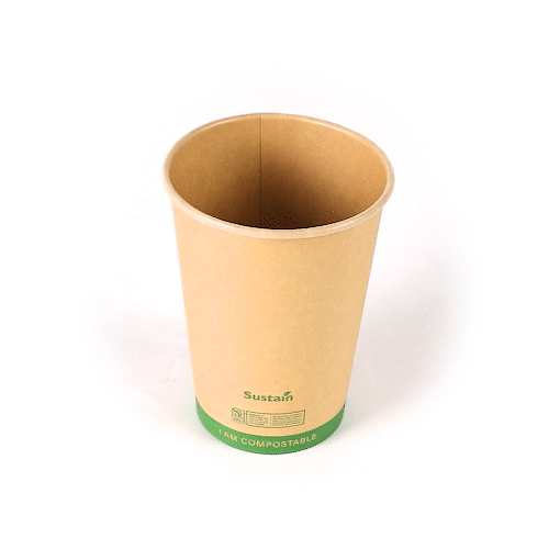 Sustain 32 oz Round Kraft Paper Soup Container - Compostable - 4 1/2" x 4 1/2" x 5 3/4" - 200 count box