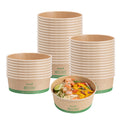 Sustain 25 oz Round Kraft Paper Take Out Container - Compostable - 5 3/4" x 5 3/4" x 2 1/4" - 200 count box
