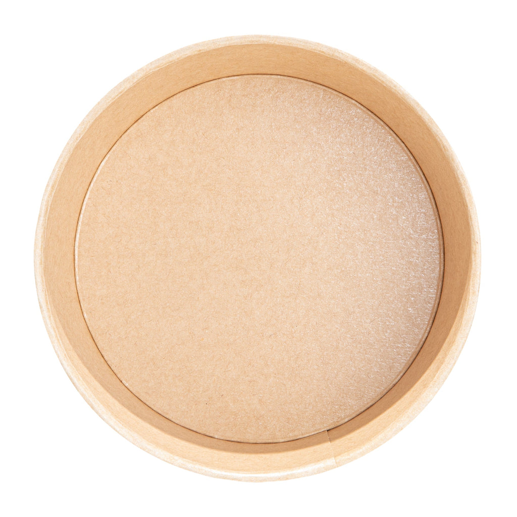 Sustain 25 oz Round Kraft Paper Take Out Container - Compostable - 5 3/4" x 5 3/4" x 2 1/4" - 50 count box
