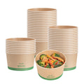 Sustain 34 oz Round Kraft Paper Take Out Container - Compostable - 5 3/4" x 5 3/4" x 3 1/4" - 200 count box