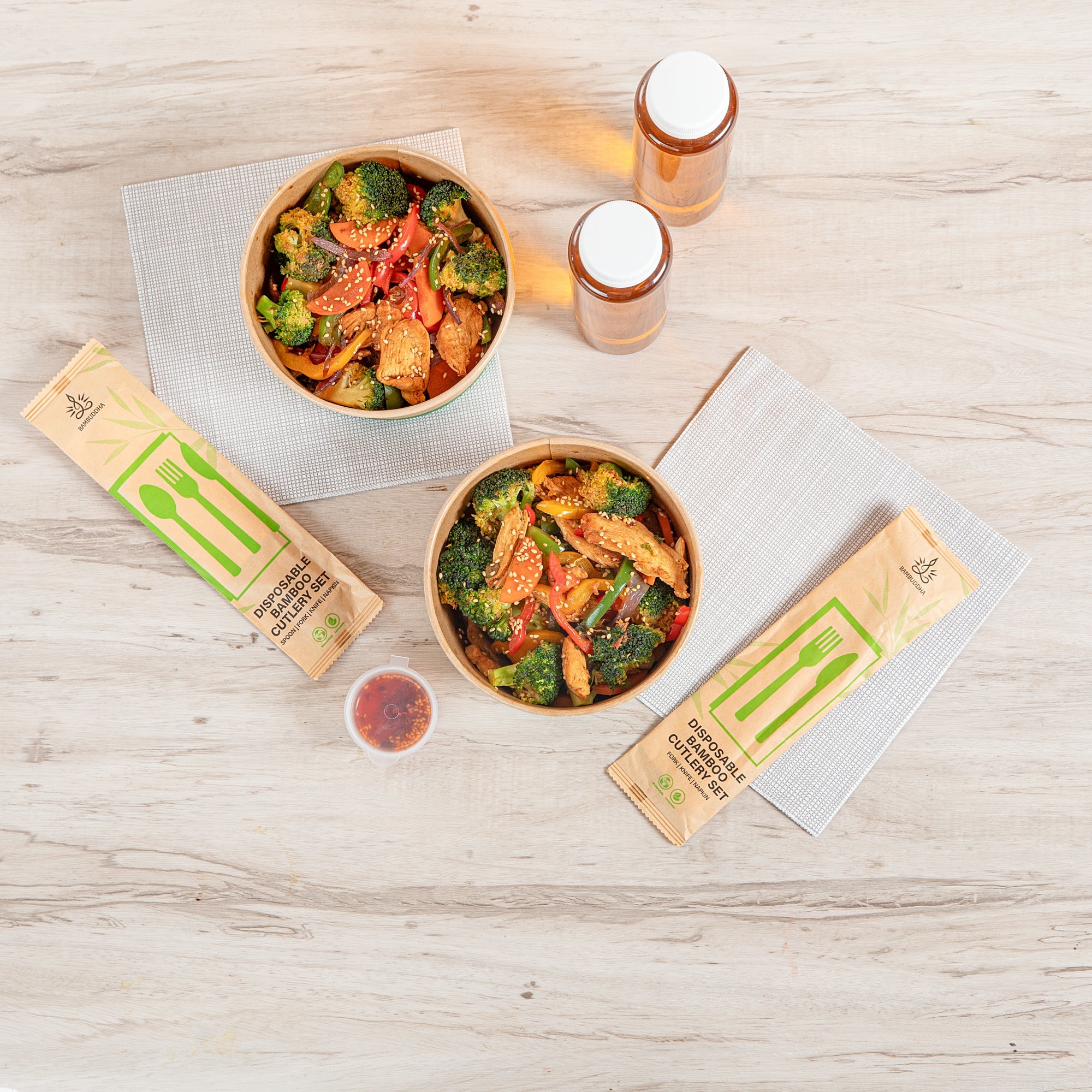 Sustain 34 oz Round Kraft Paper Take Out Container - Compostable - 5 3/4" x 5 3/4" x 3 1/4" - 200 count box