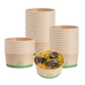 Sustain 44 oz Round Kraft Paper Take Out Container - Compostable - 6 1/2" x 6 1/2" x 3" - 200 count box