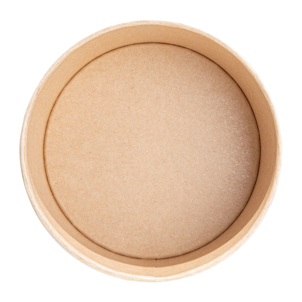 Sustain 44 oz Round Kraft Paper Take Out Container - Compostable - 6 1/2" x 6 1/2" x 3" - 50 count box