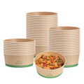 Sustain 50 oz Round Kraft Paper Take Out Container - Compostable - 7 1/4" x 7 1/4" x 2 3/4" - 50 count box