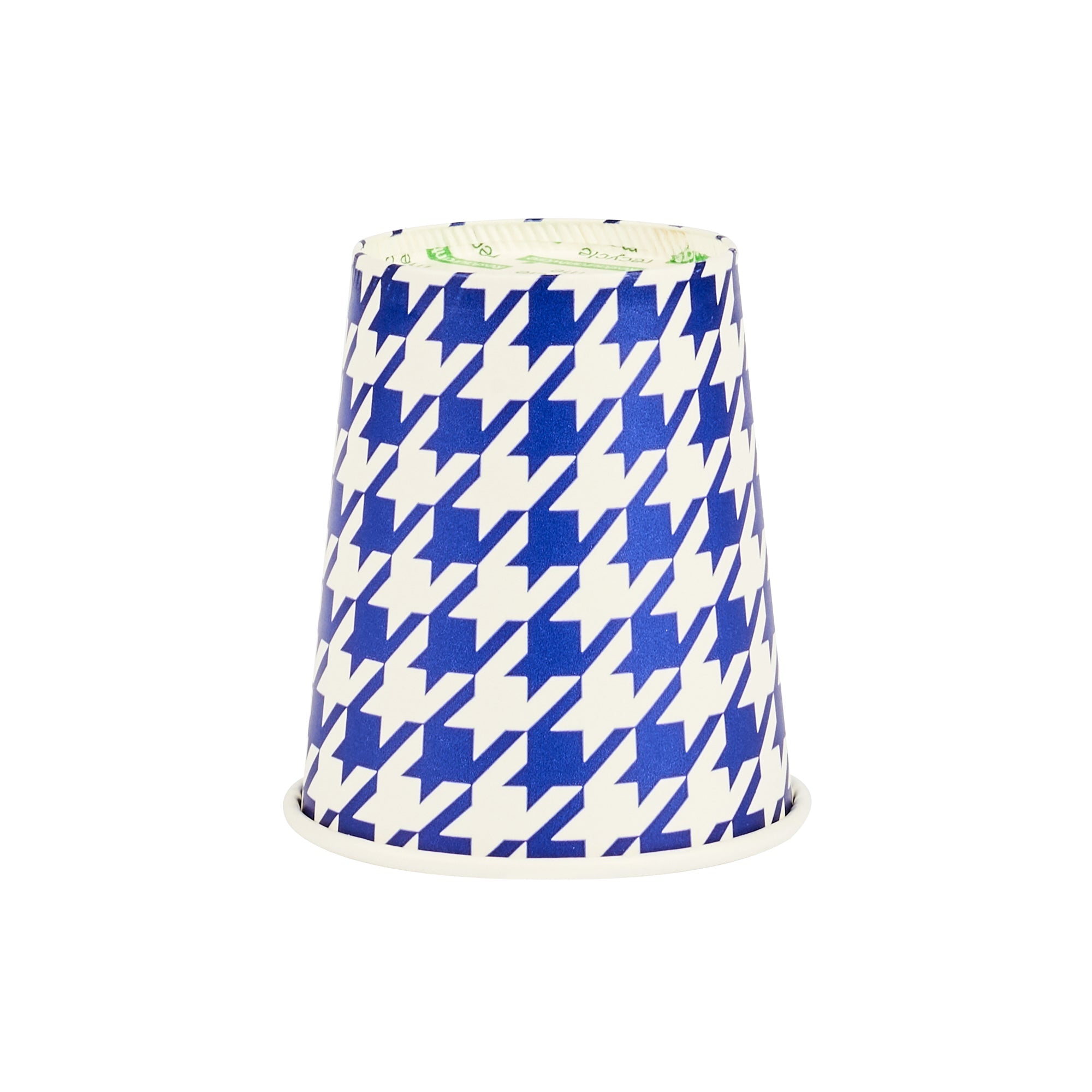 Chef 101 7 oz Round Blue Houndstooth Paper Cold Cup - 2 3/4" x 2 3/4" x 3" - 500 count box
