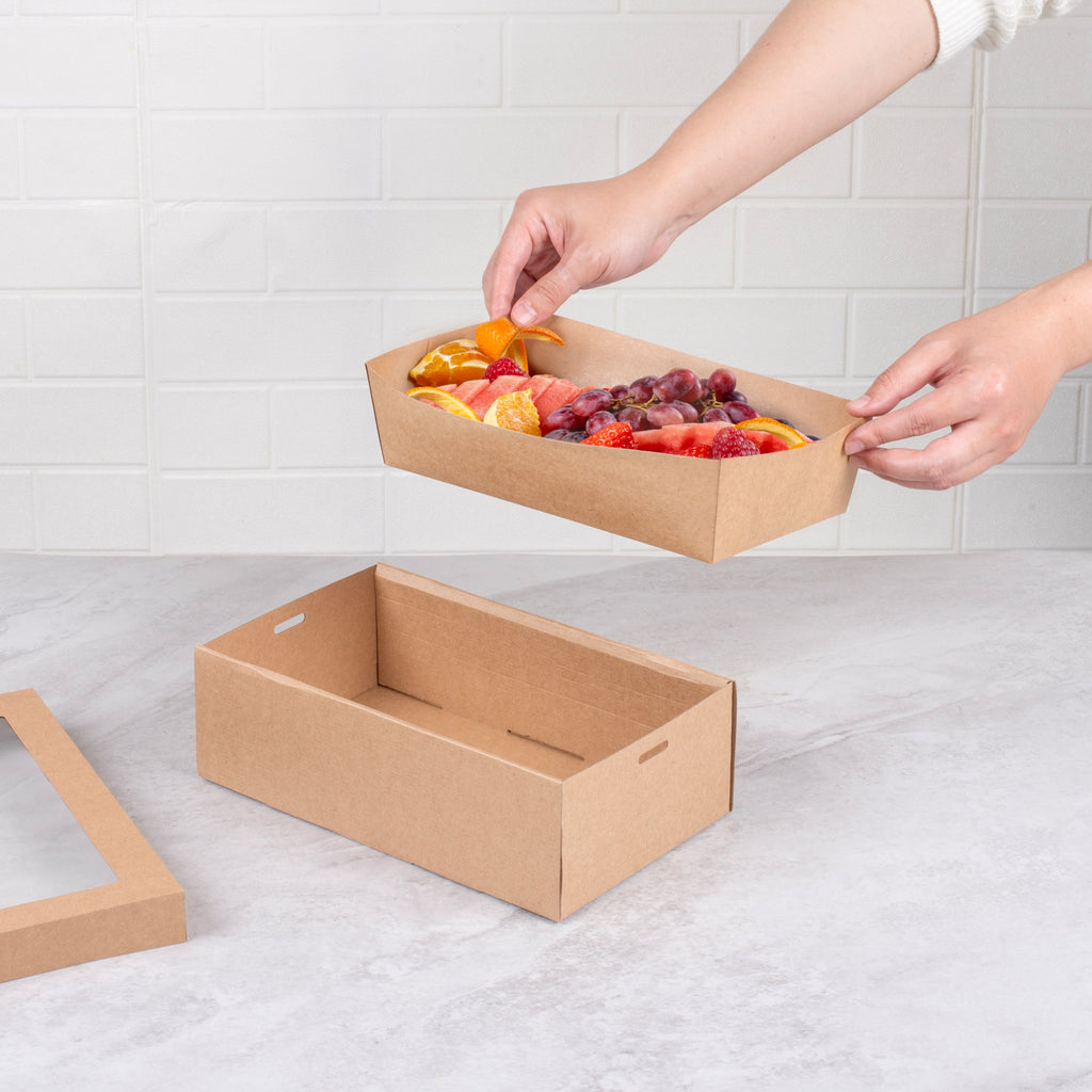 Cater Tek Kraft Paper Insert - Fits Rectangle Catering Box - 10 3/4'' x 7 1/4'' x 2 1/4'' - 10 count box