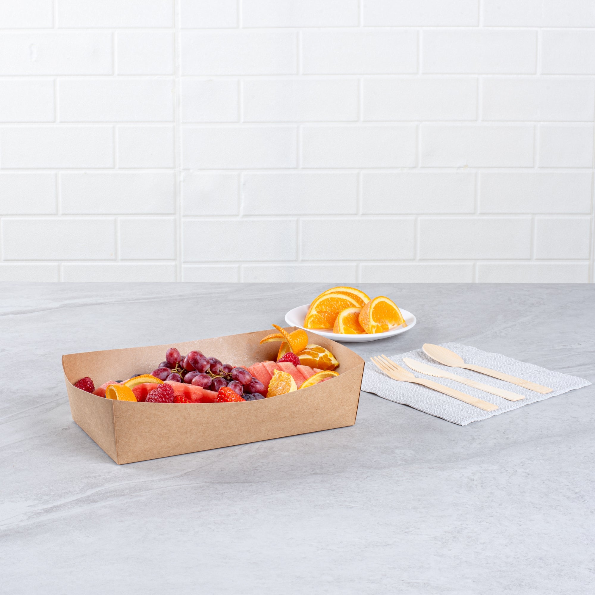 Cater Tek Kraft Paper Insert - Fits Rectangle Catering Box - 10 3/4'' x 7 1/4'' x 2 1/4'' - 100 count box