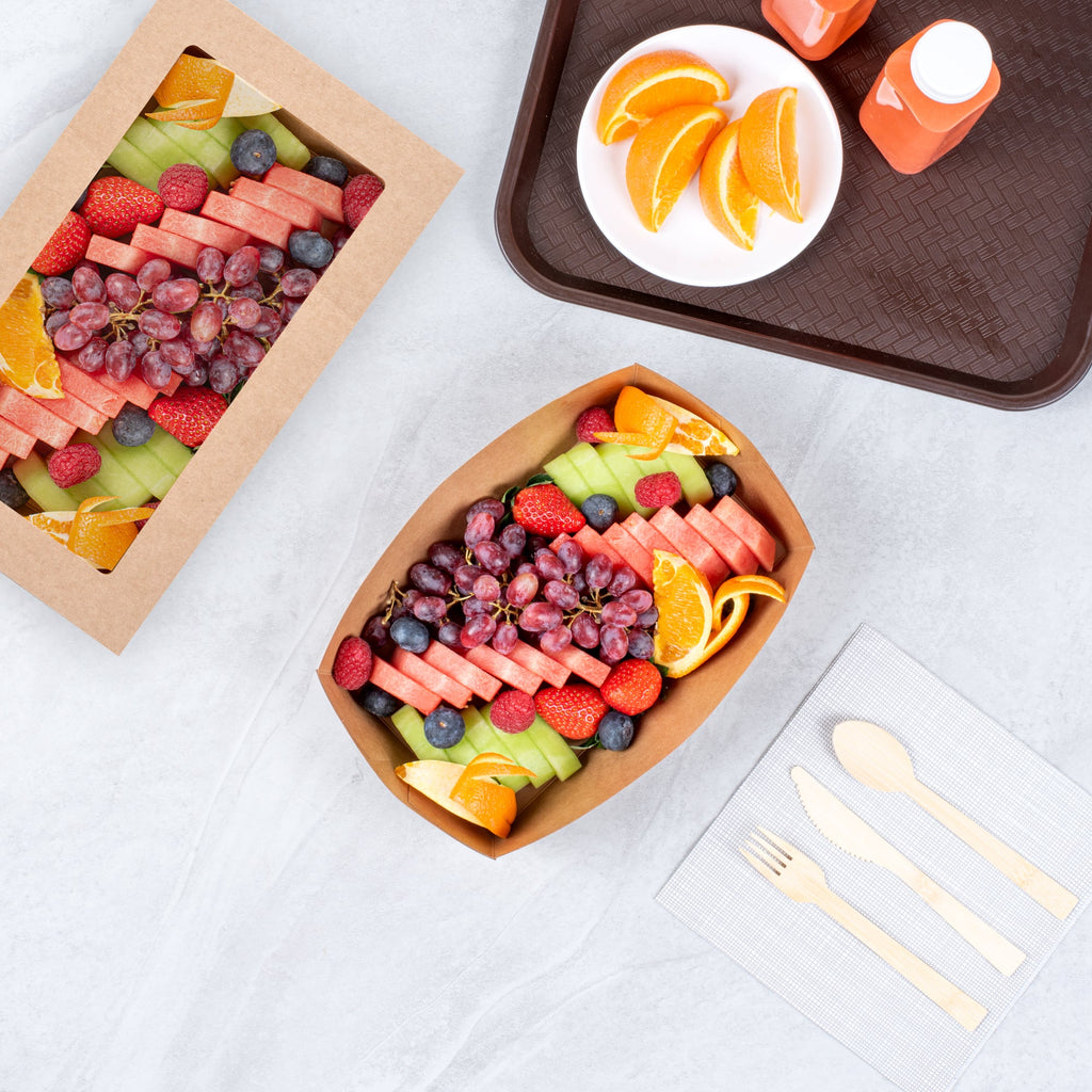 Cater Tek Kraft Paper Insert - Fits Rectangle Catering Box - 10 3/4'' x 7 1/4'' x 2 1/4'' - 100 count box