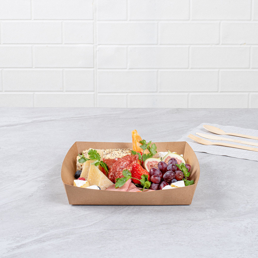 Cater Tek Kraft Paper Insert - Fits Square Catering Box - 9 3/4" x 9 3/4'' x 1 1/2'' - 10 count box