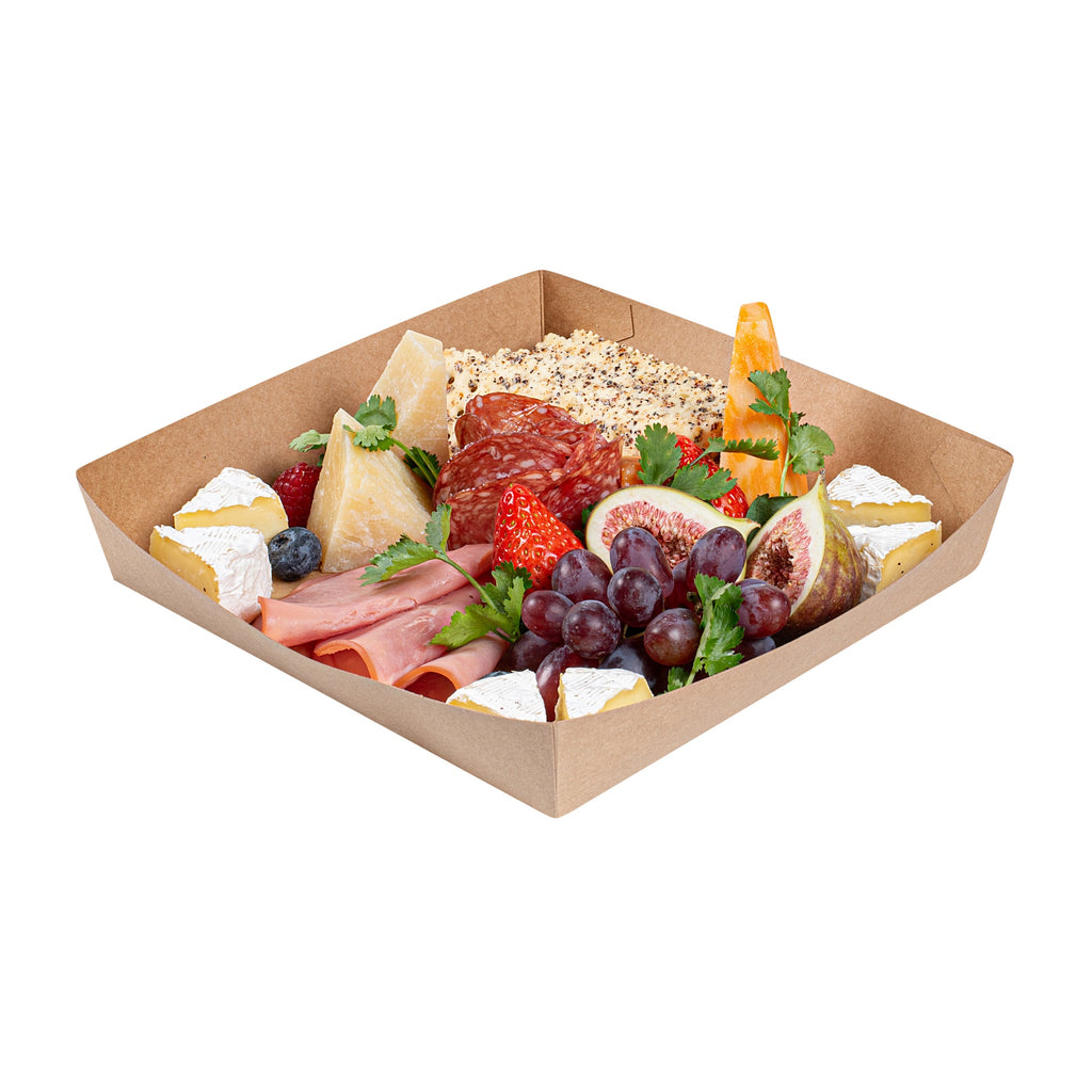 Cater Tek Kraft Paper Insert - Fits Square Catering Box - 9 3/4" x 9 3/4'' x 1 1/2'' - 100 count box
