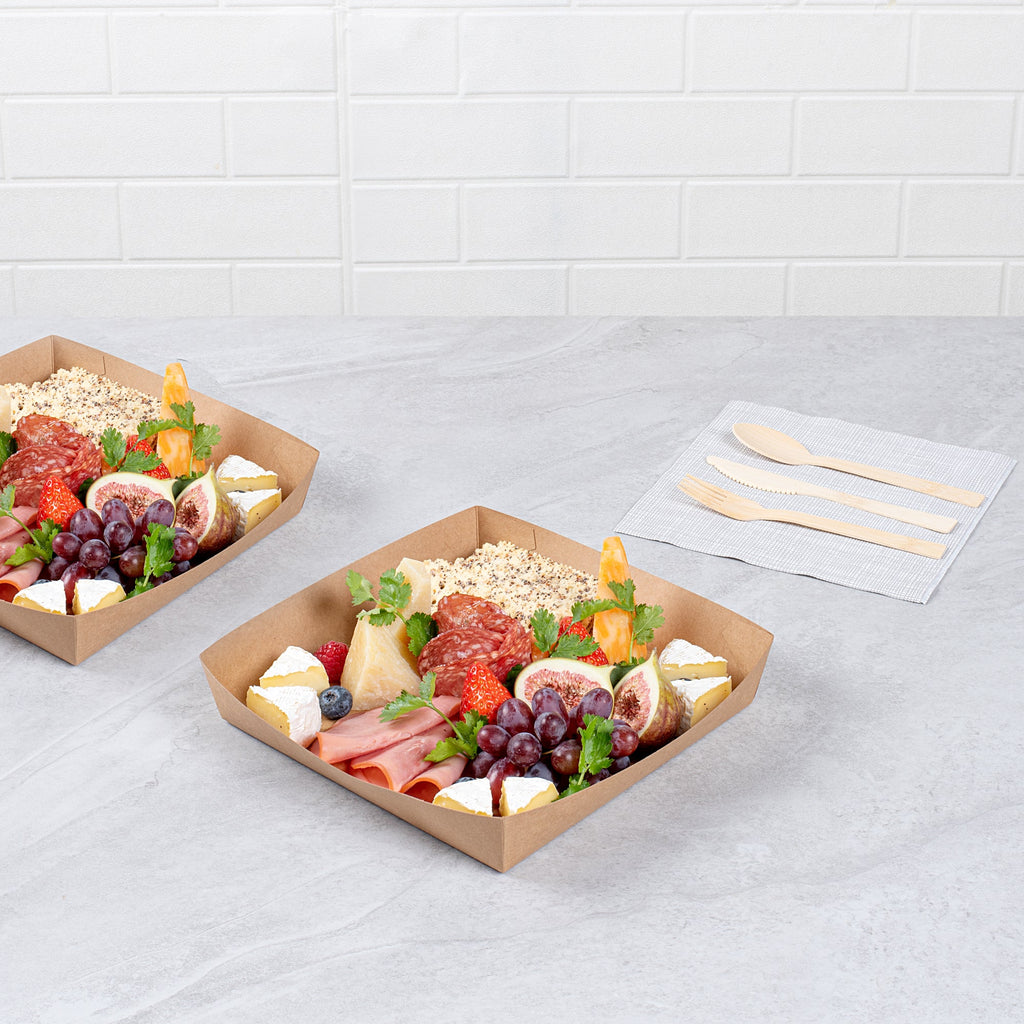 Cater Tek Kraft Paper Insert - Fits Square Catering Box - 9 3/4" x 9 3/4'' x 1 1/2'' - 100 count box
