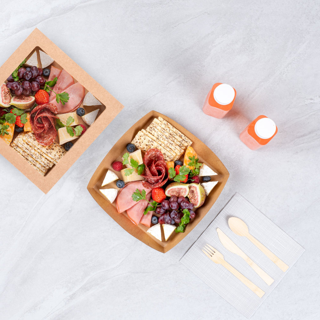 Cater Tek Kraft Paper Insert - Fits Square Catering Box - 9 3/4" x 9 3/4'' x 1 1/2'' - 100 count box