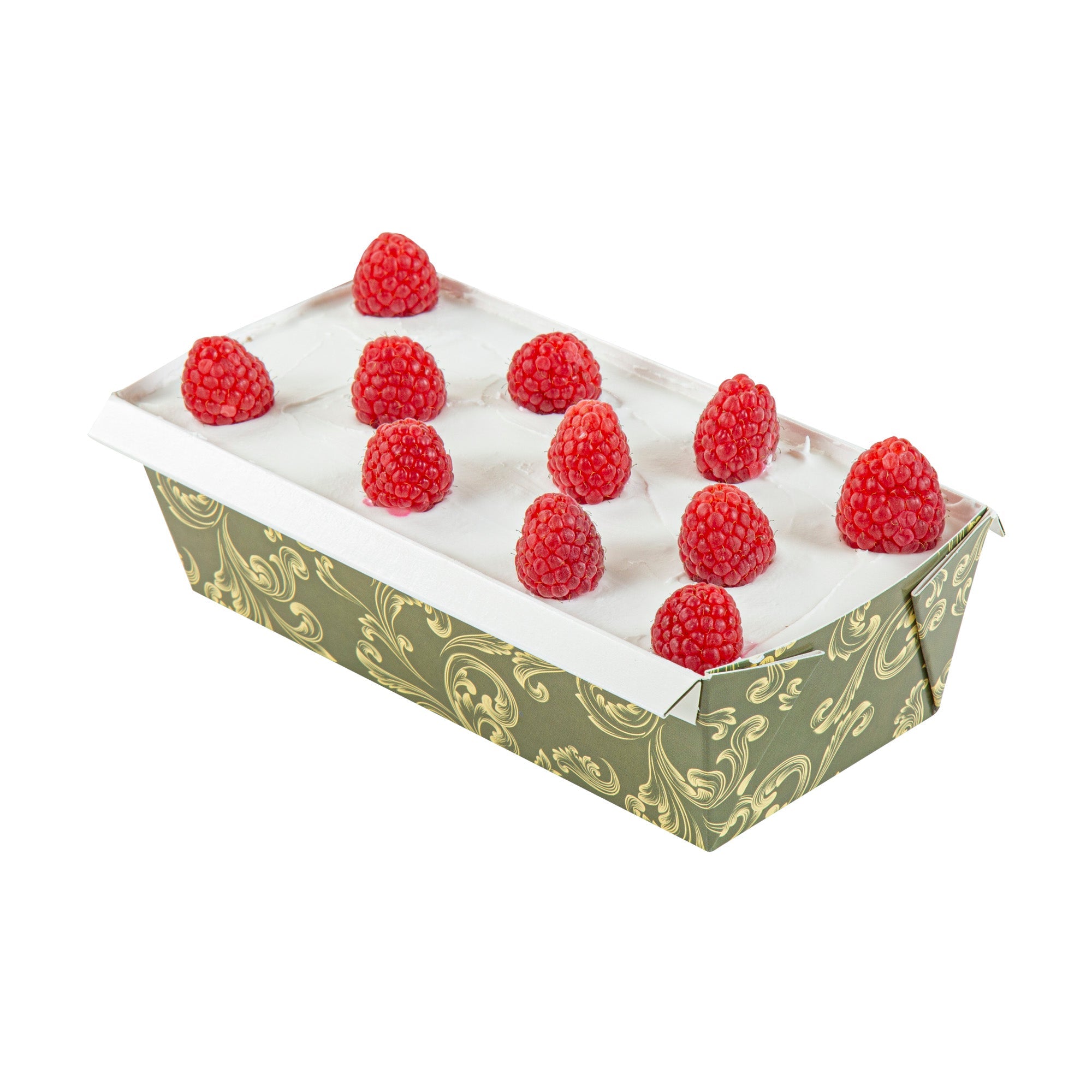 Bake Tek 32 oz Dark Green Vintage Floral Paper Baking Loaf Pan - Greaseproof - 8" x 3 3/4" x 2 1/4" - 100 count box